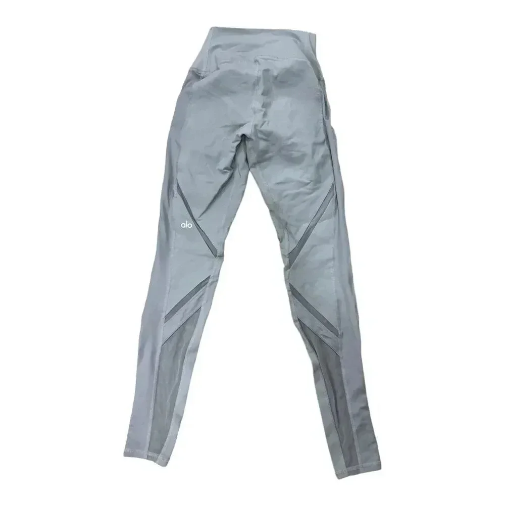 Alo Gray High Waist Mesh Epic Full Length Leggings XXS
